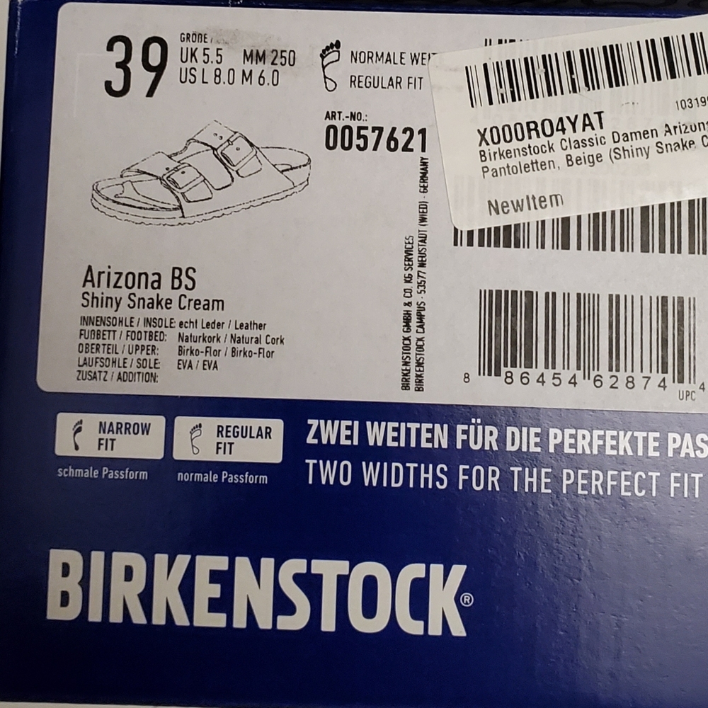 Birkenstock Arizona Shiny Snake Cream Sandals - Picture 6 of 6